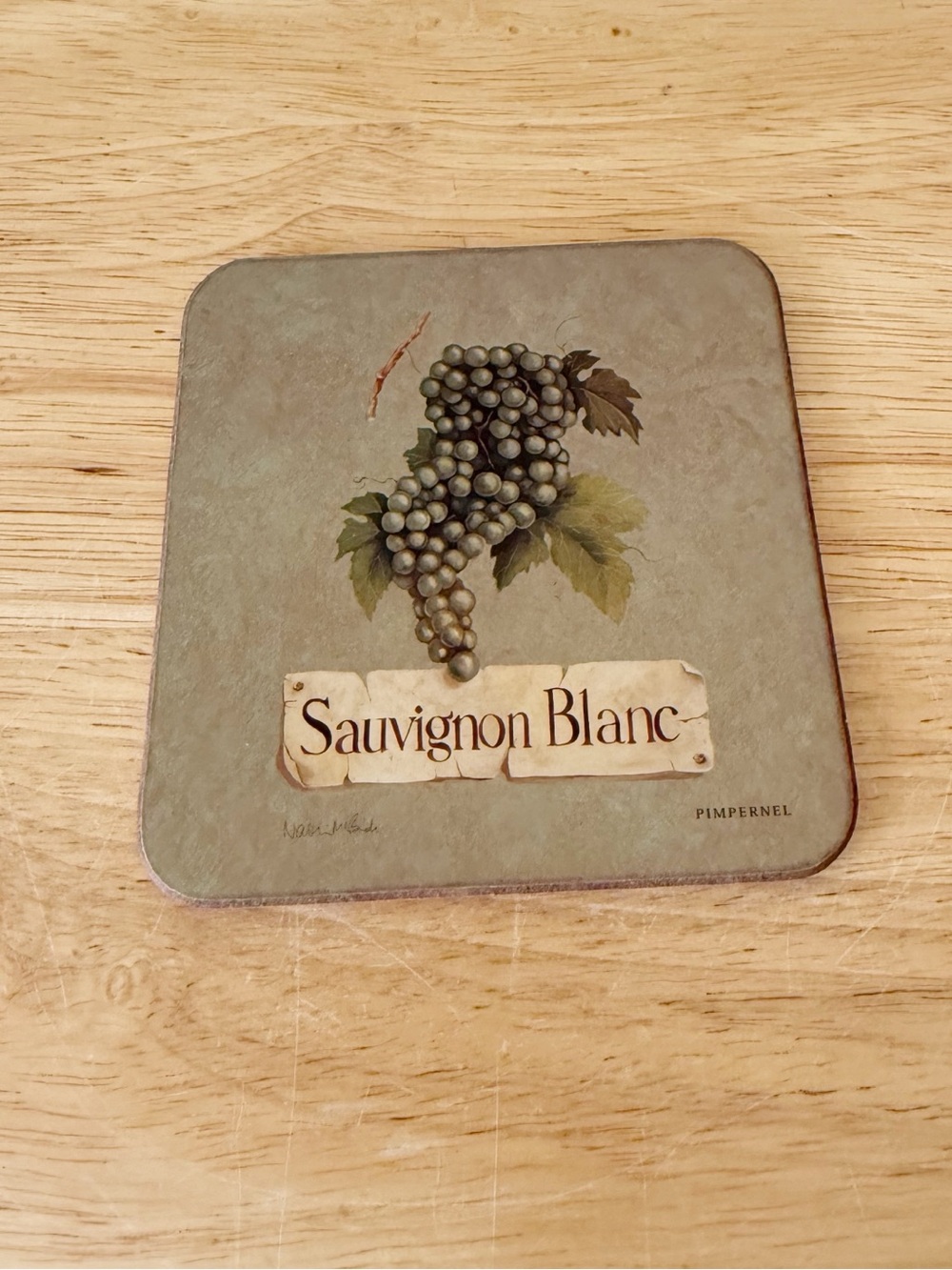 Pimpernel England Vineyard Grapes Cork Coasters Set of 6 Wine Country Barware - Picture 10 of 13